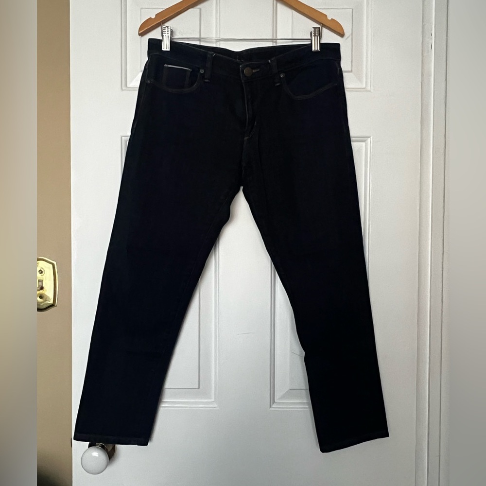 Like New - LOFT Dark Blue Skinny Ankle Cropped Jeans Size 8 (waist 16”)